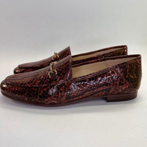 Sam Edelman Loraine Loafer Size 6 M Brown Snake Print Leather Slip-On Shoes - Picture 6 of 15